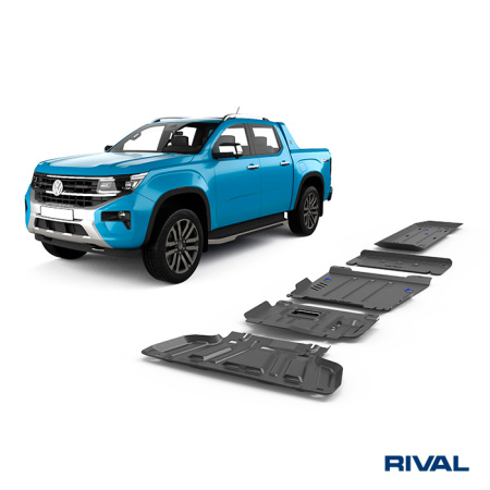 Skid Plate Set (Radiator, Engine, Gearbox, Transfer Case, Fuel Tank) Ford Ranger 2022-;  Volkswagen Amarok 2023-; 2 l. / diesel; 3 l. / diesel